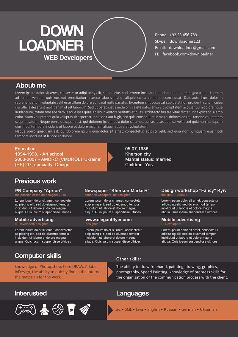 Double Paged Resume and CV Design