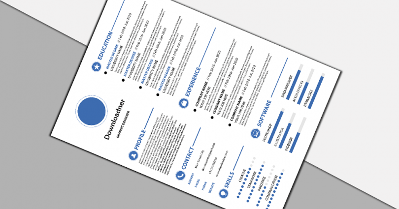White-and-Blue-Resume-in-Design PNG