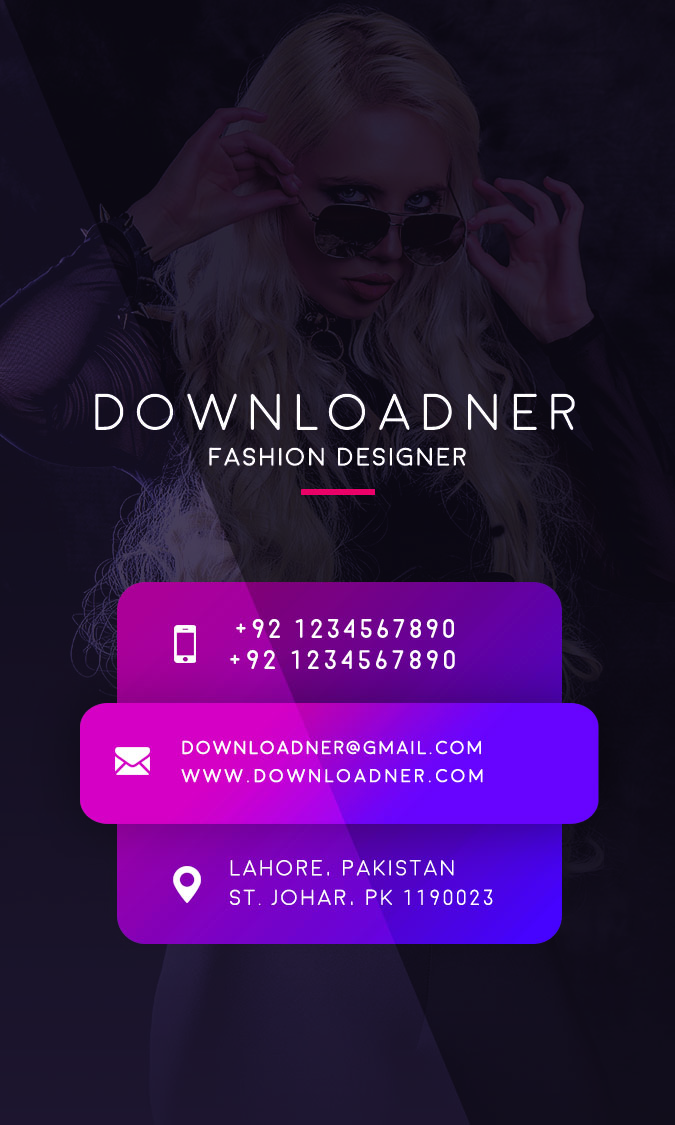 Fashion Designer Business Card Front