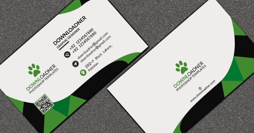 White and Green Business card Featured image