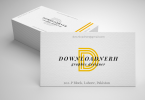 White and Yellow Mockup Business Card Cover